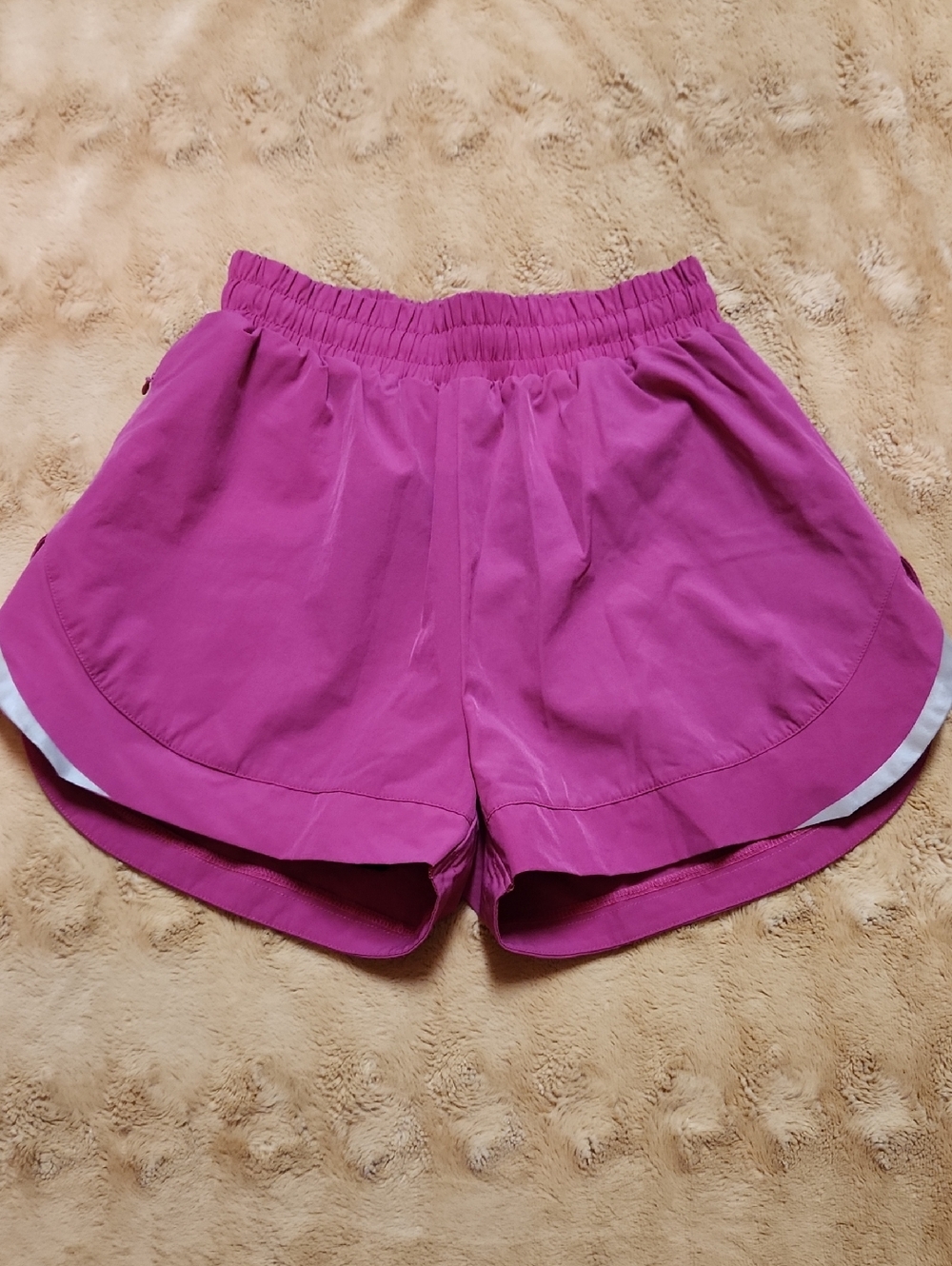 Alphalete Magenta Running Shorts with Subtle Contrast Trim
